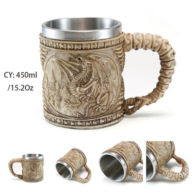 Dragon Tapestry Insulated Resin and Stainless Steel Mug-GoblinSmith