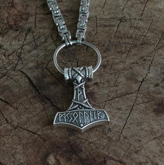 Mjolnir Amulet With Steel Chain-GoblinSmith