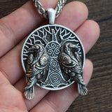 Odin'S Ravens Necklace Tree Of Life-GoblinSmith