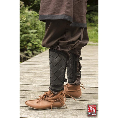 RFB Viking Leather Greaves - Black or Brown, Medium-GoblinSmith
