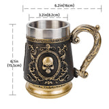 Skull Mug , Stainless Steel Liner 600 ml-GoblinSmith
