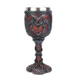 Medieval Double Dragon Wine Goblet Stainless Steel Beer Cup Drinking Vessel Double Dragon Heart Goblet/Mug Halloween Gift-GoblinSmith