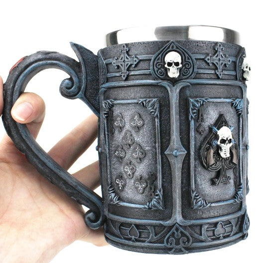 Deadman's Hand Insulated Resin and Stainless Steel Mug-GoblinSmith