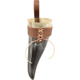 Small Norse Drinking Horn With Leather Holder-GoblinSmith