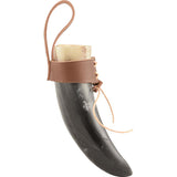 Small Norse Drinking Horn With Leather Holder-GoblinSmith