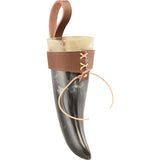 Small Norse Drinking Horn With Leather Holder-GoblinSmith