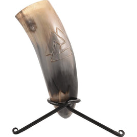 Valhalla Valknut Drinking Horn With Stand-GoblinSmith