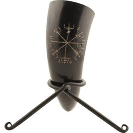 Vegvisir Viking Drinking Horn With Stand-GoblinSmith