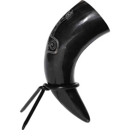 Viking Mjolnir Drinking Horn With Stand-GoblinSmith