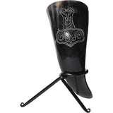 Viking Mjolnir Drinking Horn With Stand-GoblinSmith