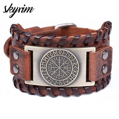 Leather Bracelet Norse Runes-GoblinSmith