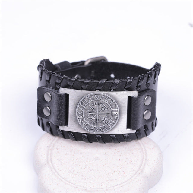Leather Bracelet Norse Runes-GoblinSmith